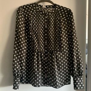 Gray and white polka dot blouse - J. Crew - size 6